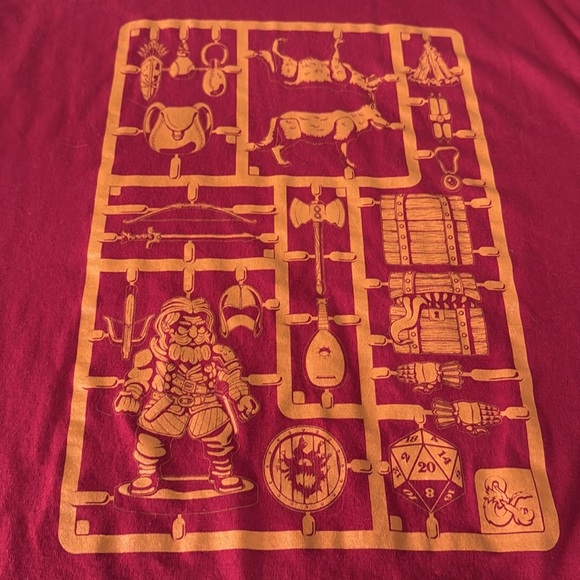 NWOT LootCrate Dungeons & Dragons Dark Red T-Shirt Unisex XL D&D Role Playing - Picture 2 of 4